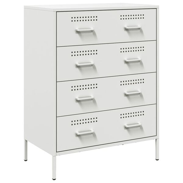 vidaXL Μπουφές Λευκός 68x39x89 εκ. από Ατσάλι