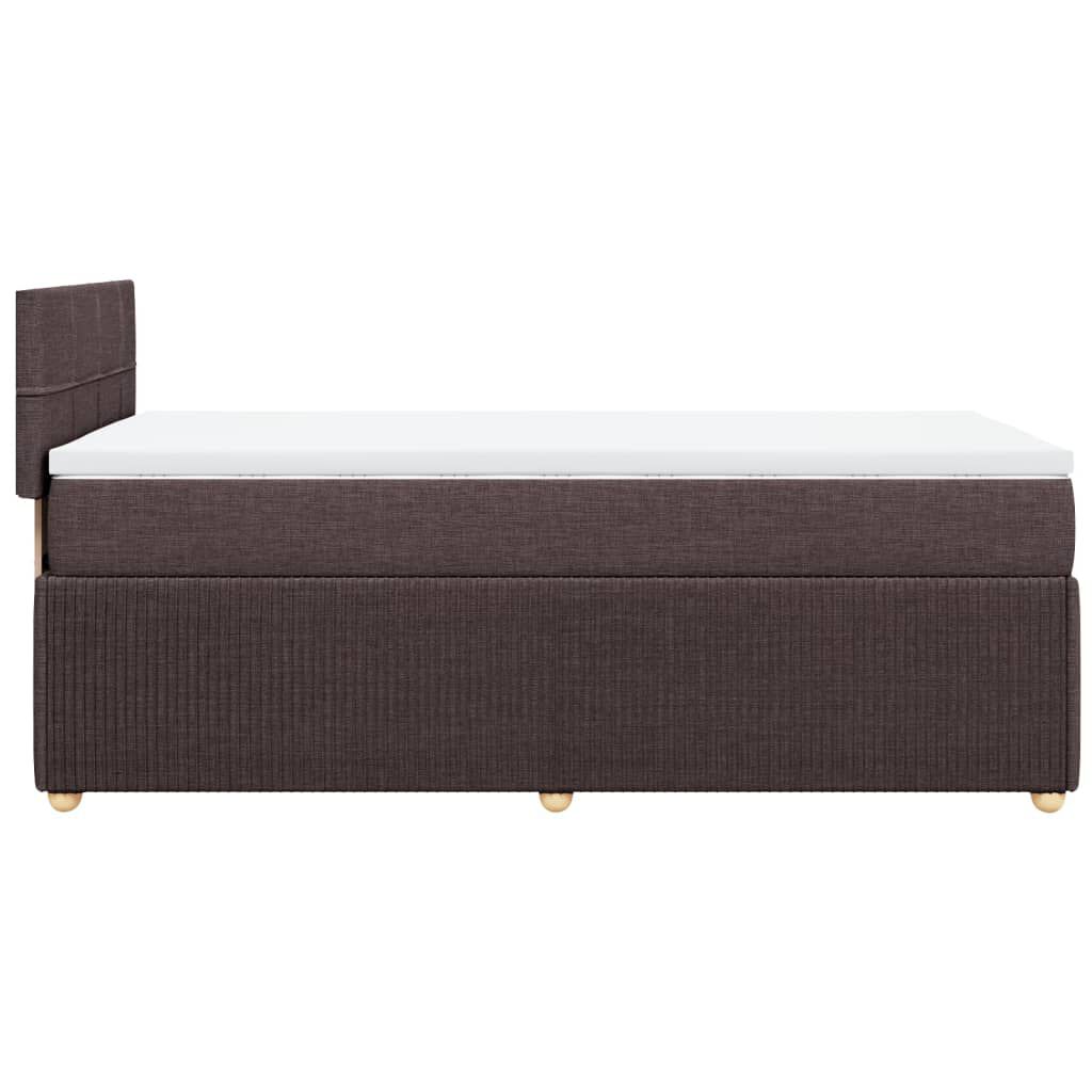 vidaXL Κρεβάτι Boxspring με Στρώμα Σκούρο Καφέ 80x200 εκ. Υφασμάτινο