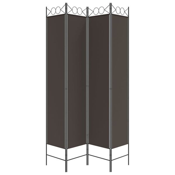 vidaXL Διαχωριστικό Δωματίου με 4 Πάνελ Καφέ 160x220 εκ. από Ύφασμα