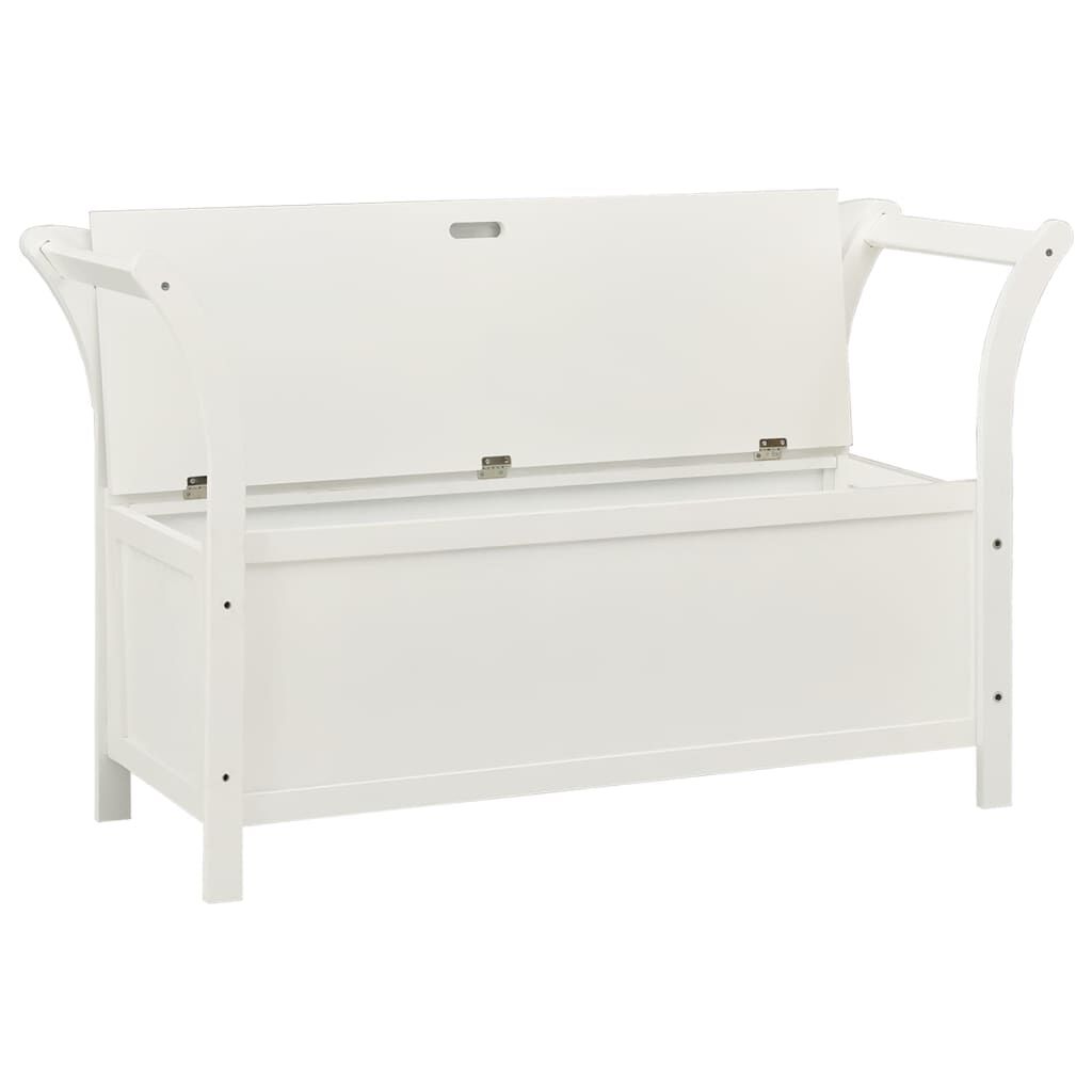 vidaXL Πάγκος Λευκός 107 x 45 x 75,5 εκ. από Μασίφ Ξύλο Ελάτης