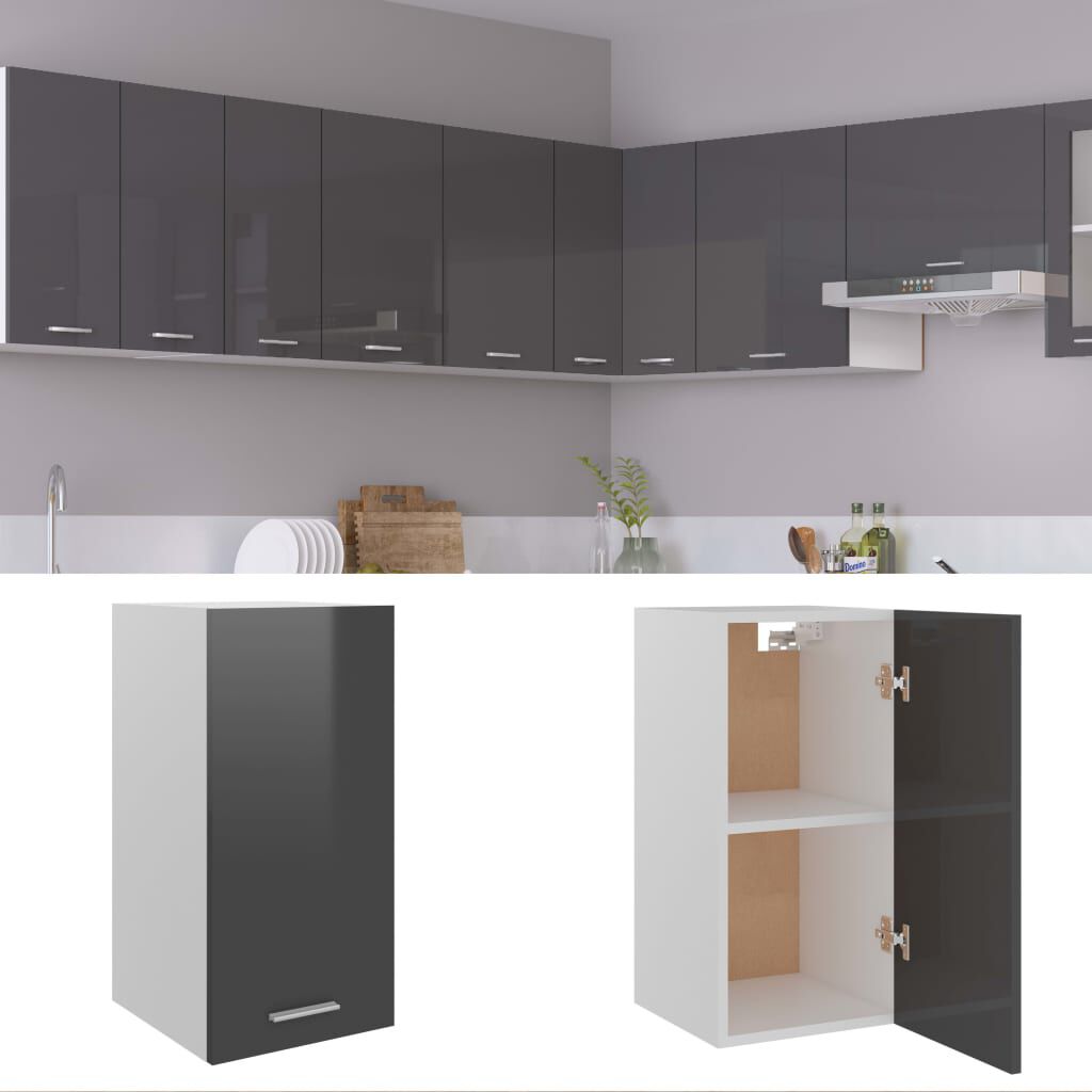 vidaXL Ντουλάπι Κρεμαστό Lyon Γυαλιστερό Γκρι 29,5x31x60εκ. από