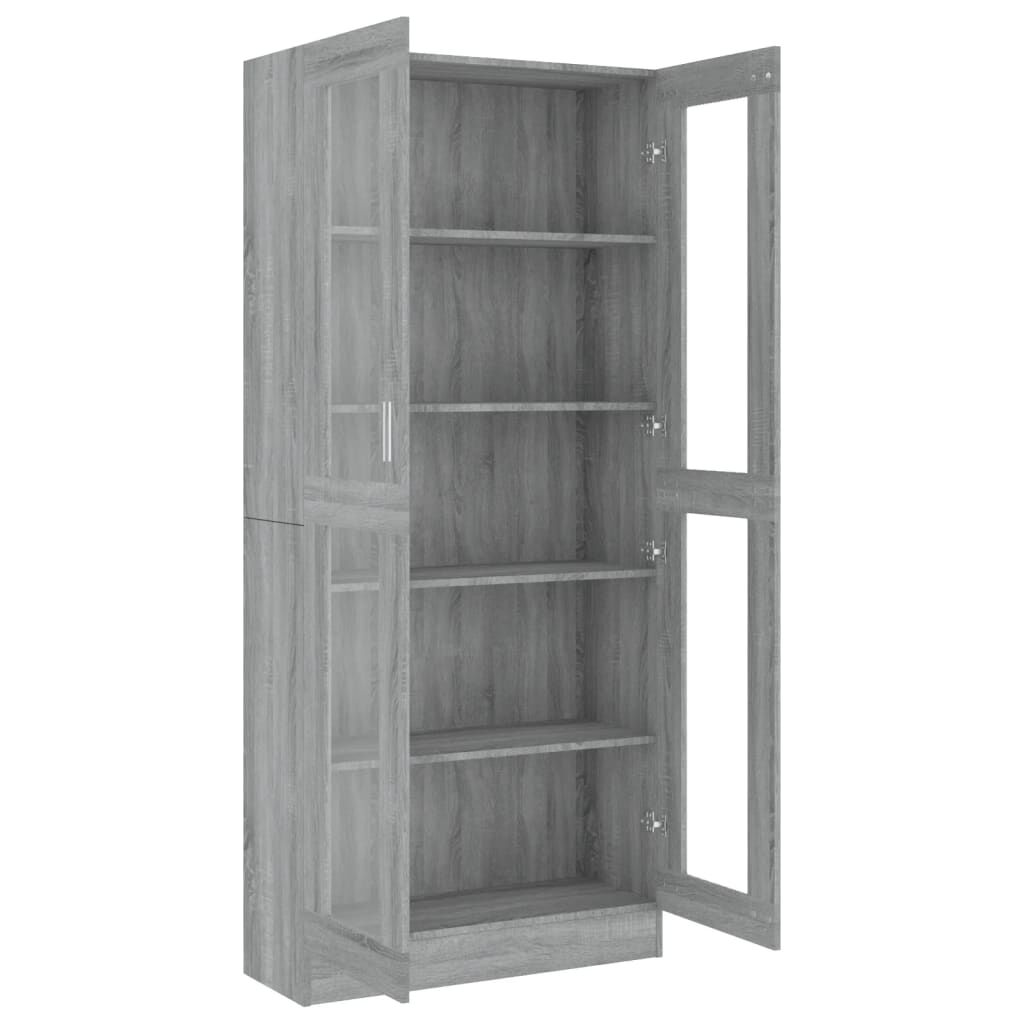 vidaXL Βιτρίνα Γκρι Sonoma 82,5x30,5x185,5 εκ. από Επεξεργασμένο Ξύλο