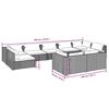 vidaXL Σαλόνι Κήπου 9 Τεμαχίων Γκρι από Συνθετικό Ρατάν με Μαξιλάρια