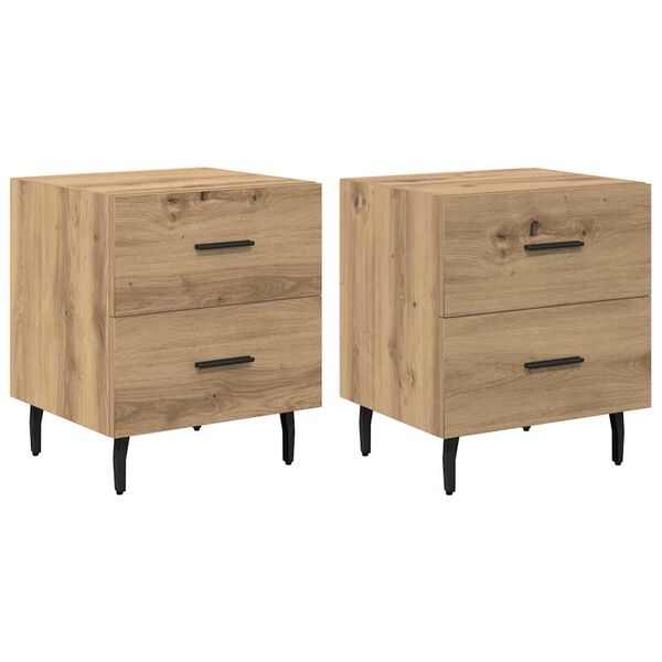 vidaXL &Kappa;&omicron;&mu;&omicron;&delta;ί&nu;&omicron; 2 pcs Artisan Oak 40 x 35 x 47,5 &epsilon;&kappa; &Epsilon;&pi;&epsilon;&xi;&epsilon;&rho;&gamma;&alpha;&sigma;&mu;έ&nu;&omicron; &xi;ύ&lambda;&omicron;