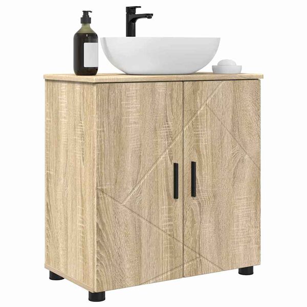 vidaXL Ντουλάπι Μπάνιου με ράφι με πόρτα Sonoma Δρυς 61 x 35 x 64 εκ.