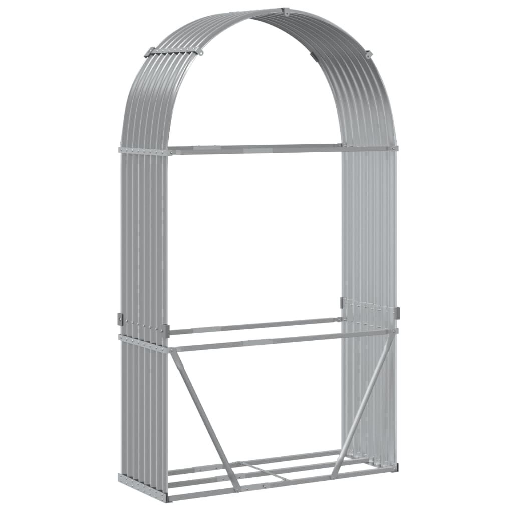 vidaXL Ξυλοθήκη Αν. Γκρι 120 x 45 x 210 εκ. από Γαλβανισμένο Ατσάλι