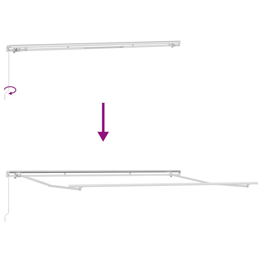 vidaXL Χειροκίνητη Ανασυρόμενη Τέντα Λευκή 450x300 cm
