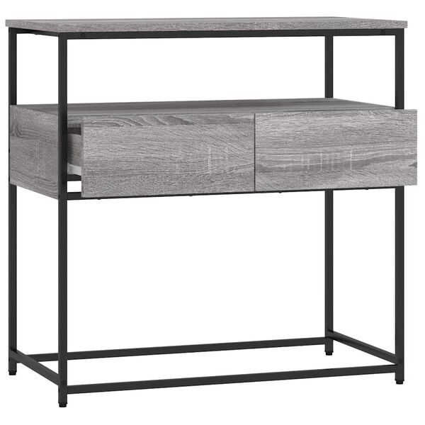 vidaXL Τραπέζι Κονσόλα Γκρι Sonoma 75x40x75 εκ. Επεξεργασμένο Ξύλο