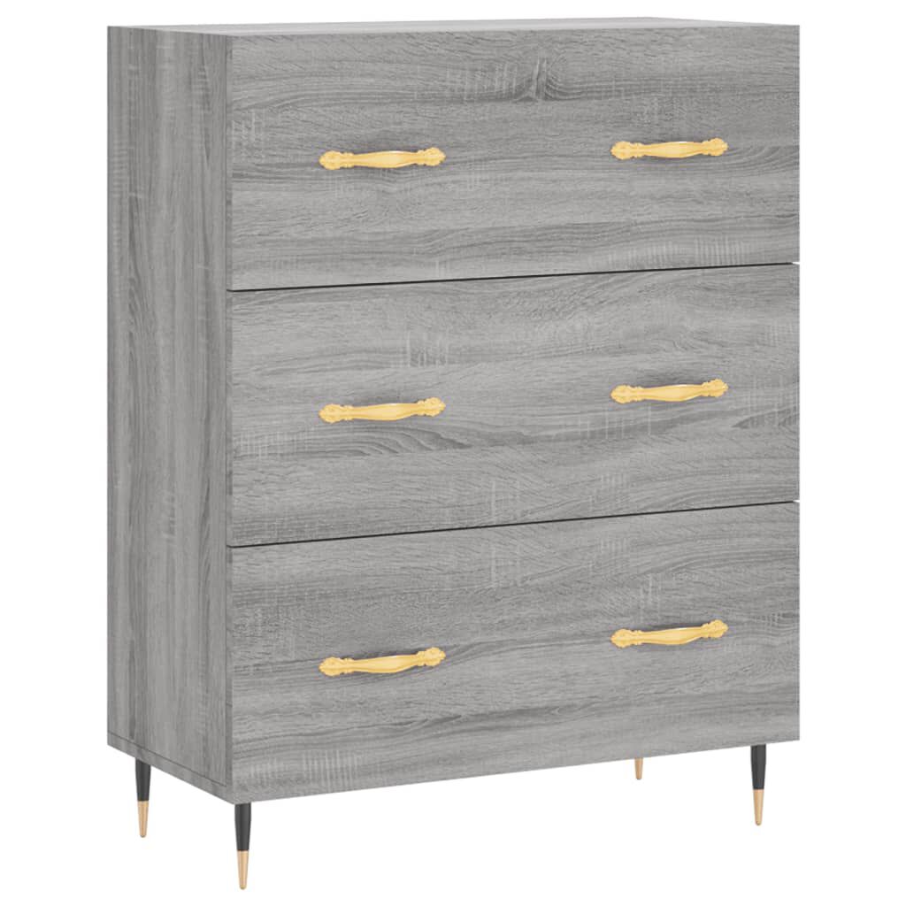 vidaXL Ντουλάπι Γκρι Sonoma 69,5 x 34 x 180 εκ. Επεξεργασμένο Ξύλο