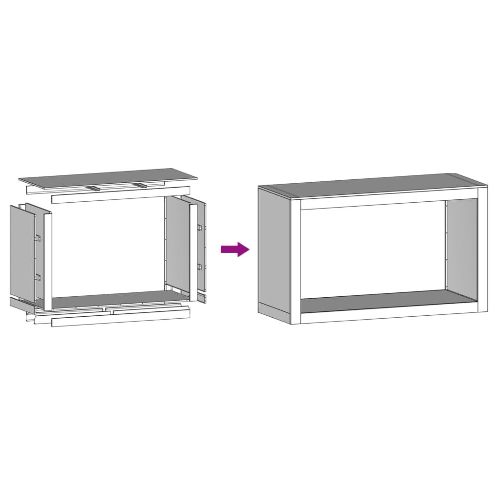 vidaXL Ράφι Καυσόξυλων Ανθρακί 100x40x60 εκ. Ατσάλινο