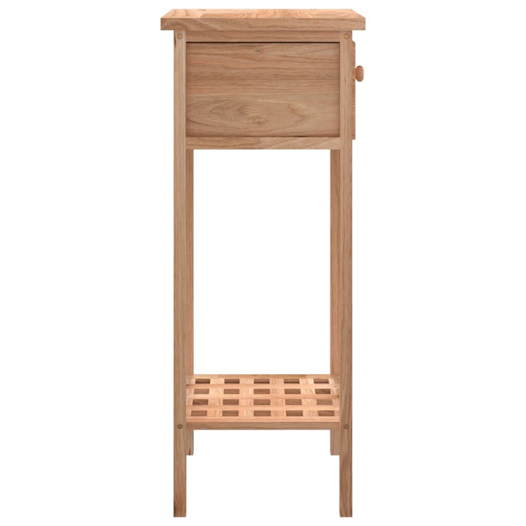 vidaXL Βοηθητικό Τραπέζι με Συρτάρι 25x25x60 εκ. Μασίφ Ξύλο Καρυδιάς