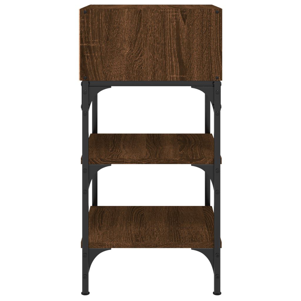 vidaXL Κομοδίνα 2 τεμ. Καφέ Δρυς 35x34,5x70 εκ. Επεξεργασμένο Ξύλο