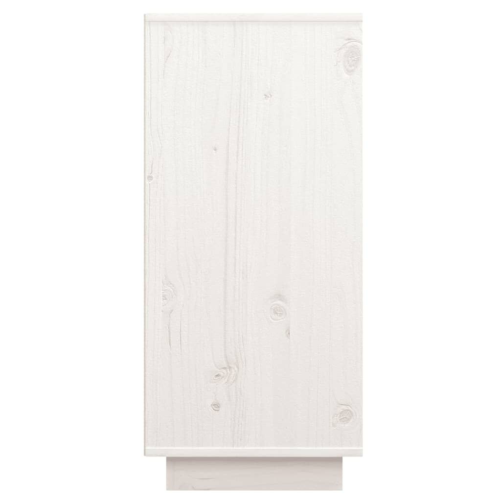 vidaXL Ντουλάπι Λευκό 60 x 34 x 75 εκ. από Μασίφ Ξύλο Πεύκου