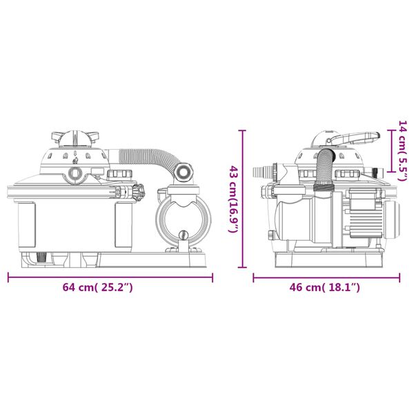 vidaXL Αντλία / Φίλτρο Άμμου με Χρονοδιακόπτη 450 W 25 Λίτρα