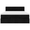 vidaXL Οθωμανικό κρεβάτι με στρώμα & LEDs Μαύρο 140x200 cm Ύφασμα