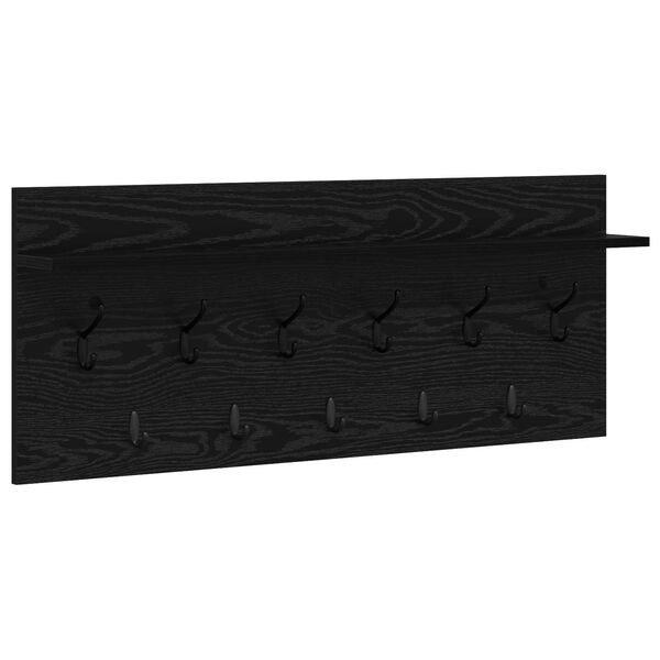 vidaXL Τοίχου Κρεμάστρα Μαύρη δρυς 100 x 40 x 12 εκ Επεξεργασμένο ξύλο
