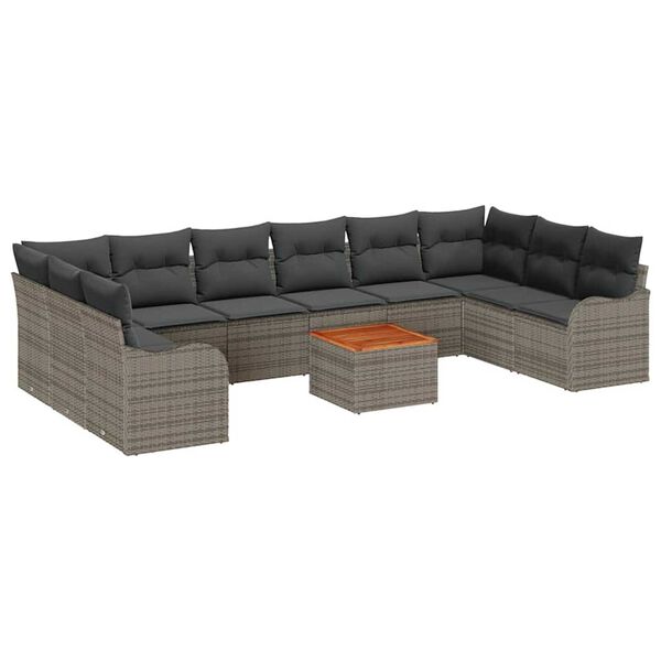 vidaXL Σετ Καναπέ Κήπου 10 pcs Γκρι
