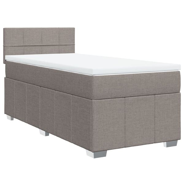 vidaXL &Kappa;&rho;&epsilon;&beta;ά&tau;&iota; Boxspring &mu;&epsilon; &Sigma;&tau;&rho;ώ&mu;&alpha; Taupe 100 x 200 &epsilon;&kappa;. &Upsilon;&phi;&alpha;&sigma;&mu;ά&tau;&iota;&nu;&omicron;