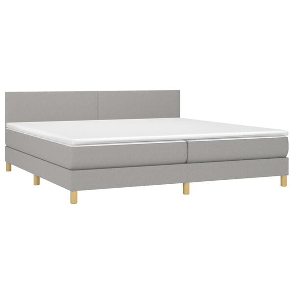 vidaXL &Kappa;&rho;&epsilon;&beta;ά&tau;&iota; Boxspring &mu;&epsilon; &Sigma;&tau;&rho;ώ&mu;&alpha; & LED &Alpha;&nu;.&Gamma;&kappa;&rho;&iota; 200x200&epsilon;&kappa;. &Upsilon;&phi;&alpha;&sigma;&mu;ά&tau;&iota;&nu;&omicron;