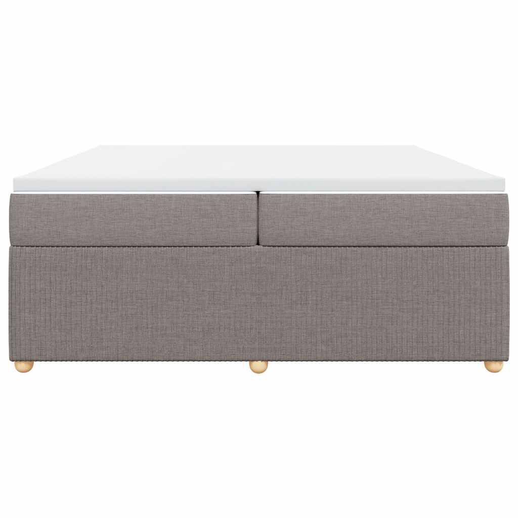 vidaXL Κρεβάτι Boxspring με Στρώμα Taupe 200x200 εκ. Υφασμάτινο