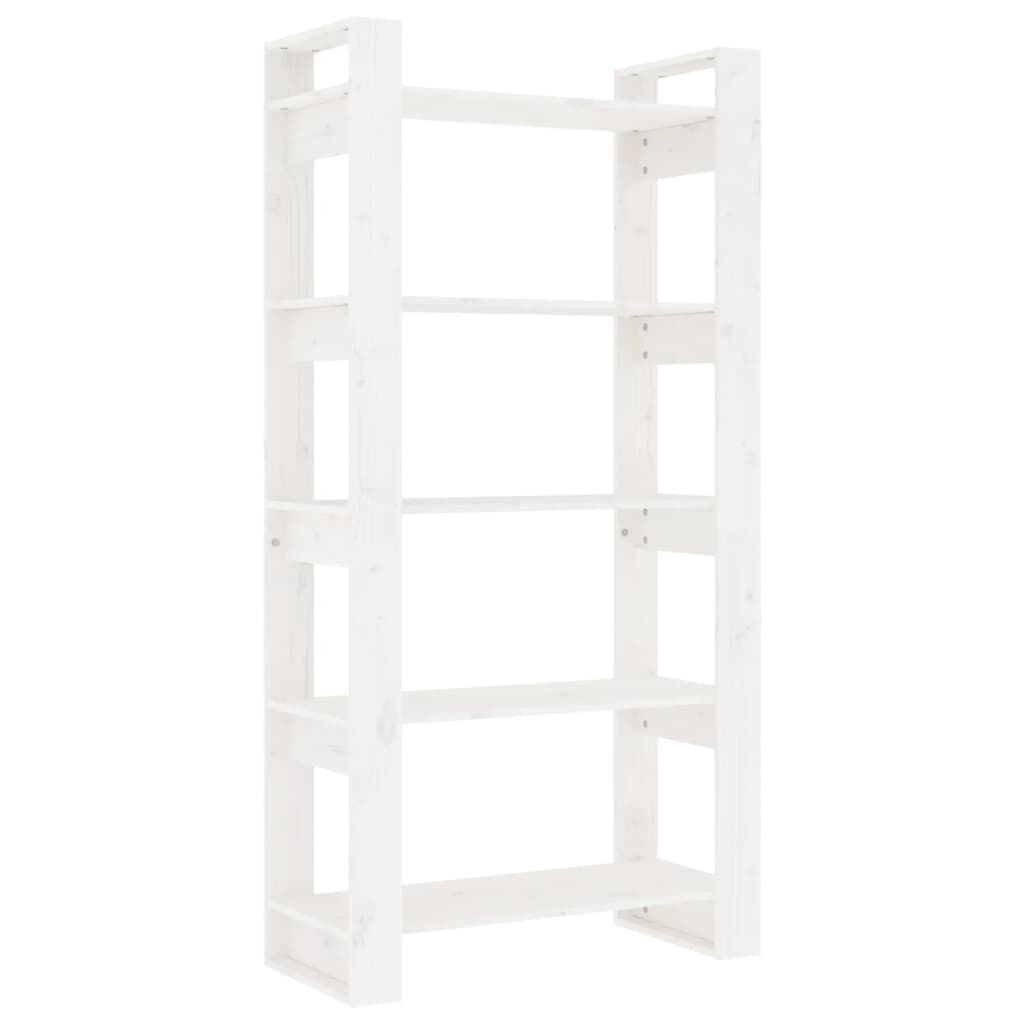 vidaXL Βιβλιοθήκη/Διαχωριστικό Χώρου Λευκό 80x35x160 εκ. Μασίφ Ξύλο