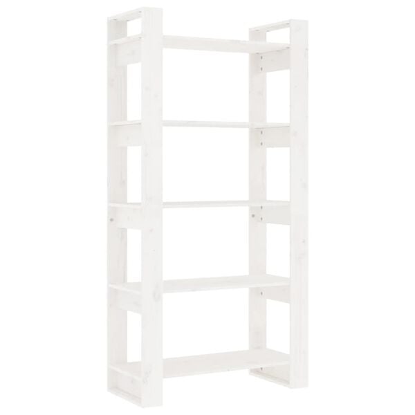 vidaXL Βιβλιοθήκη/Διαχωριστικό Χώρου Λευκό 80x35x160 εκ. Μασίφ Ξύλο