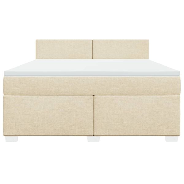 vidaXL &Kappa;&rho;&epsilon;&beta;ά&tau;&iota; Boxspring &mu;&epsilon; &Sigma;&tau;&rho;ώ&mu;&alpha; &Kappa;&rho;&epsilon;&mu; 180x200 &epsilon;&kappa;. &Upsilon;&phi;&alpha;&sigma;&mu;ά&tau;&iota;&nu;&omicron;