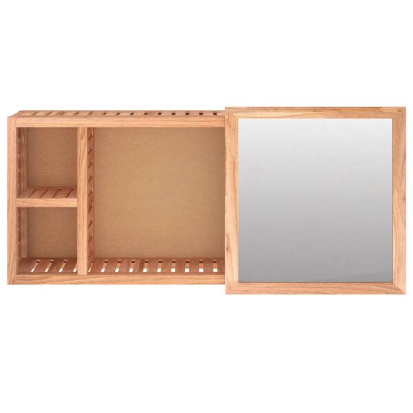 vidaXL Ντουλάπι με Καθρέφτη 80 x 17 x 34 εκ. από Μασίφ Ξύλο Καρυδιάς