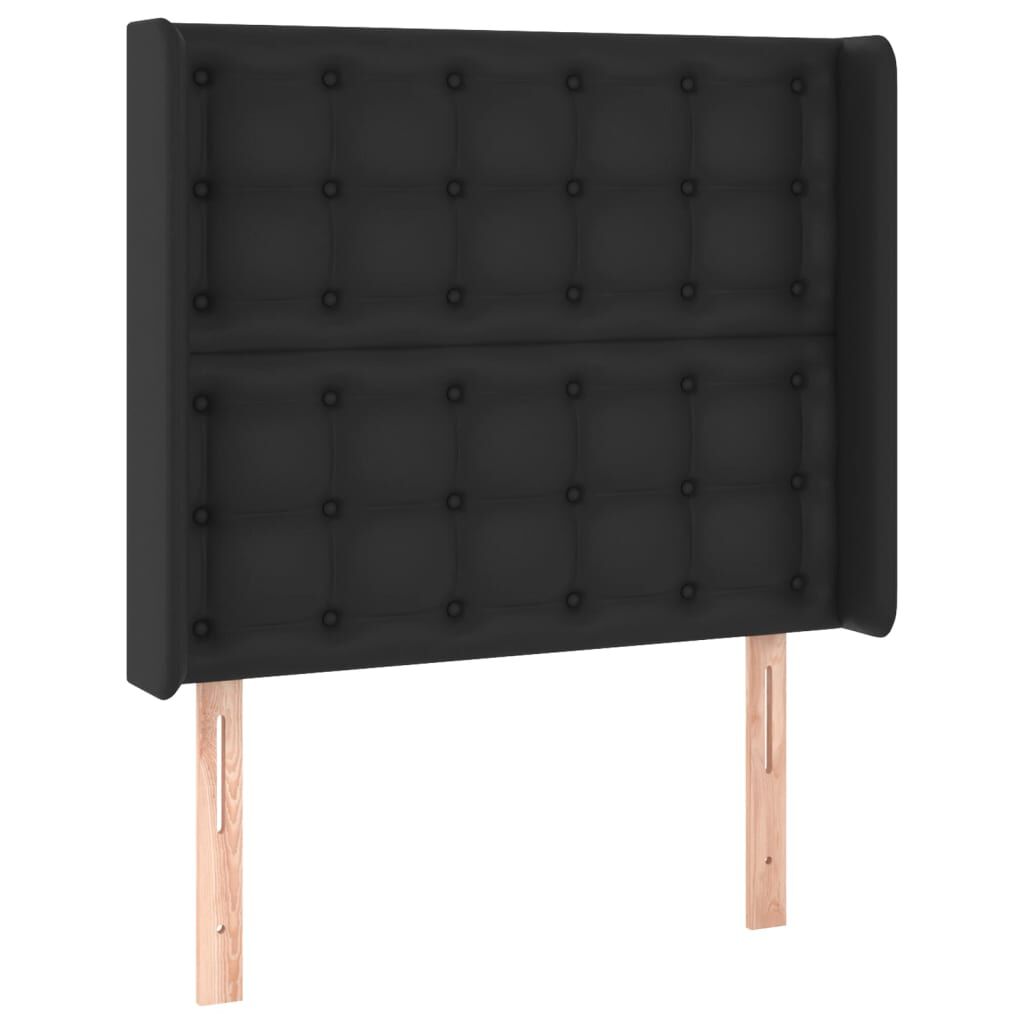 vidaXL Κεφαλάρι με Πτερύγια Μαύρο 83x16x118/128 εκ. Συνθετικό Δέρμα