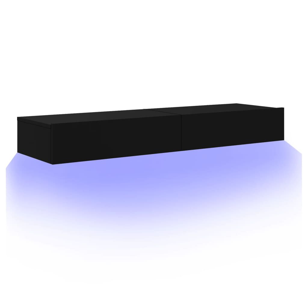 vidaXL Έπιπλα Τηλεόρασης με LED 2 τεμ. Μαύρο 60 x 35 x 15,5 εκ.