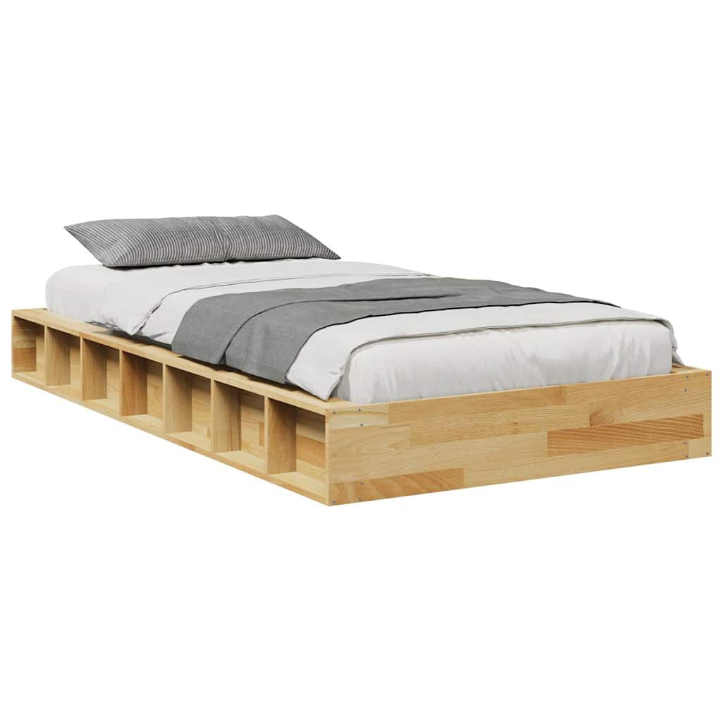 vidaXL Πλαίσιο κρεβατιού χωρίς στρώμα 100x200 cm μασίφ ξύλο δρυς
