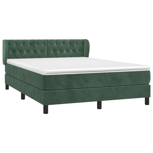 vidaXL &Kappa;&rho;&epsilon;&beta;ά&tau;&iota; Boxspring &mu;&epsilon; &Sigma;&tau;&rho;ώ&mu;&alpha; &Sigma;&kappa;&omicron;ύ&rho;&omicron; &Pi;&rho;ά&sigma;&iota;&nu;&omicron; 140x200&epsilon;&kappa;. &Beta;&epsilon;&lambda;&omicron;ύ&delta;&iota;&nu;&omicron;