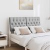 vidaXL Ταπετσαρισμένο κεφαλάρι Ανοιχτό γκρι 120 cm