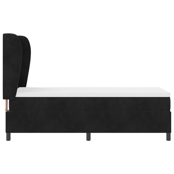 vidaXL Κρεβάτι με ελατήρια με στρώμα Μαύρο 80 x 200 cm Βελούδο