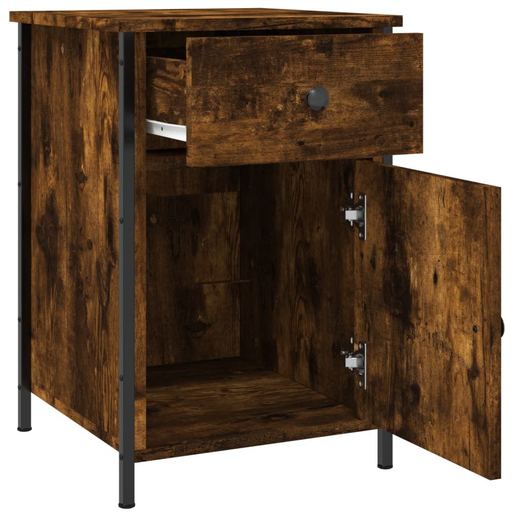 vidaXL Κομοδίνα 2 τεμ. Καπνιστή Δρυς 40x42x60 εκ. από Επεξεργ. Ξύλο