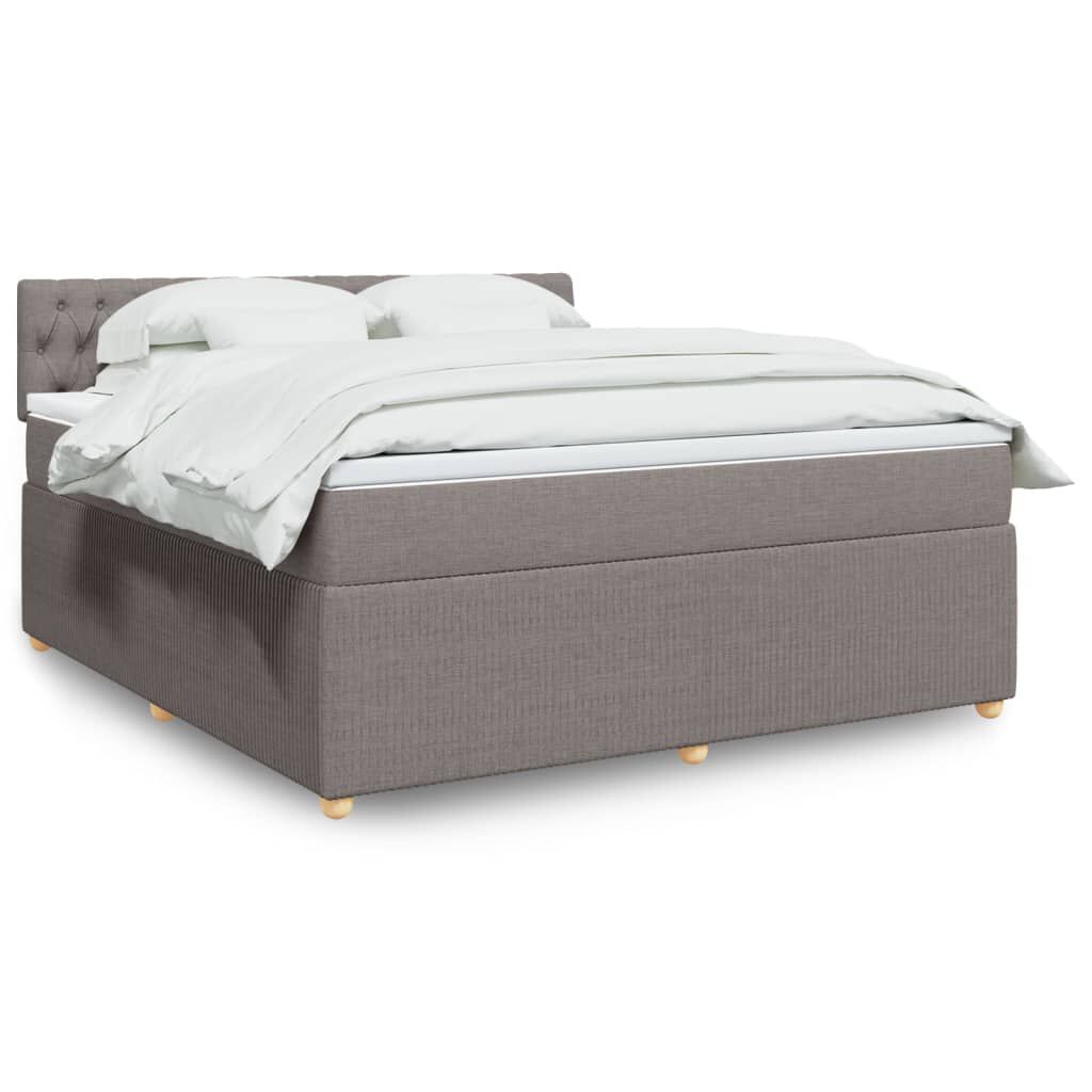 vidaXL Κρεβάτι Boxspring με Στρώμα Taupe 180x200 εκ. Υφασμάτινο