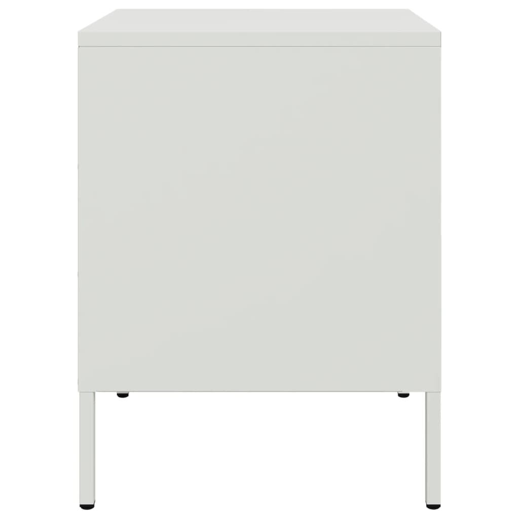 vidaXL Κομοδίνο Λευκό 36x39x50,5 εκ. από Χάλυβα