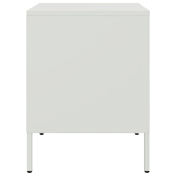 vidaXL Κομοδίνο Λευκό 36x39x50,5 εκ. από Χάλυβα