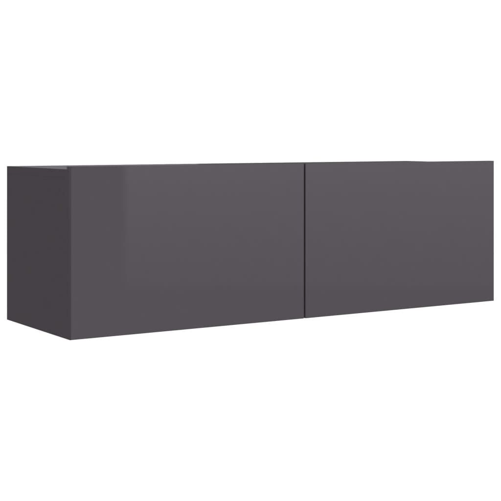 vidaXL Έπιπλο Τηλεόρασης Γυαλιστερό Γκρι 100x30x30 εκ. από Επεξ. Ξύλο