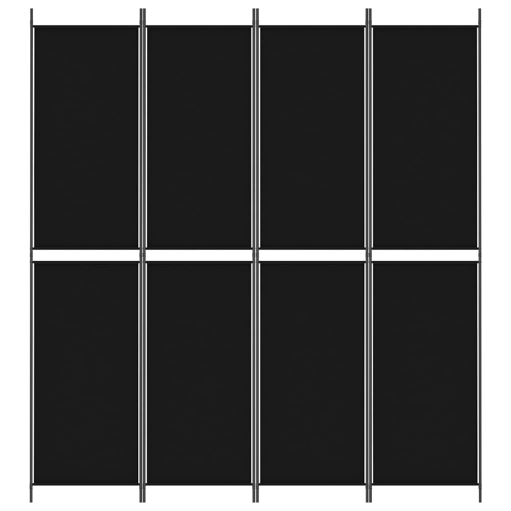 vidaXL Διαχωριστικό Δωματίου με 4 Πάνελ Μαύρο 200 x 220 εκ. Υφασμάτινο