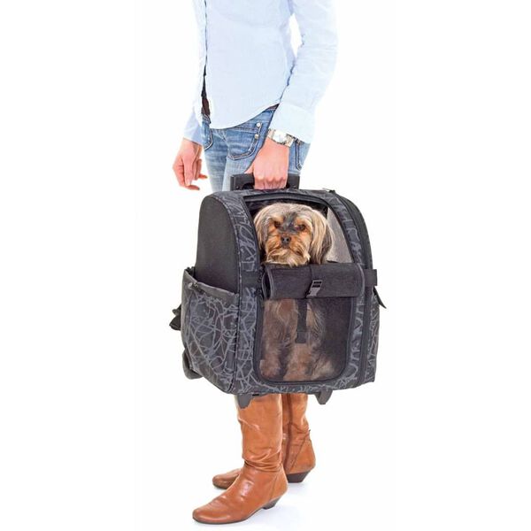 FLAMINGO Τρόλεϊ Μεταφοράς Κατοικίδιου Izzie Μαύρο 32 x 29 x 52 εκ.