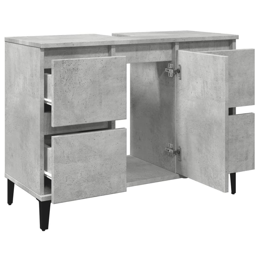 vidaXL Ντουλάπι Νιπτήρα Γκρι Σκυρ. 80 x 33 x 60 εκ. Επεξεργασμένο Ξύλο