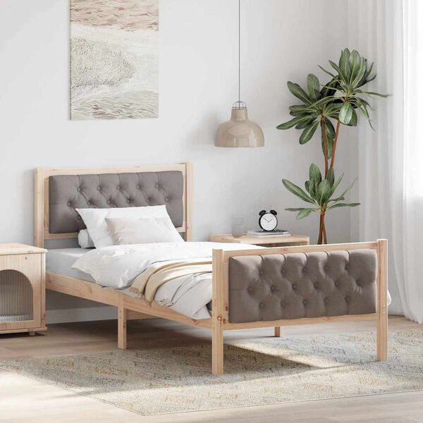 vidaXL &Sigma;&kappa;&epsilon;&lambda;&epsilon;&tau;ό&sigmaf; &Kappa;&rho;&epsilon;&beta;&alpha;&tau;&iota;&omicron;ύ Taupe 90 x 190 cm &Sigma;&tau;&epsilon;&rho;&epsilon;ά &xi;&upsilon;&lambda;&epsilon;ί&alpha; &pi;&epsilon;ύ&kappa;&omicron;&upsilon;