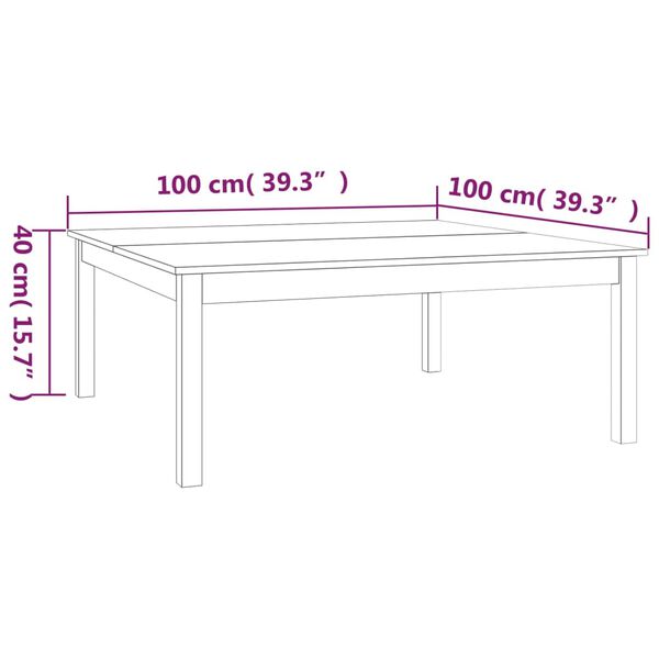 vidaXL Τραπεζάκι Σαλονιού Γκρι 100x100x40 εκ. από Μασίφ Ξύλο Πεύκου