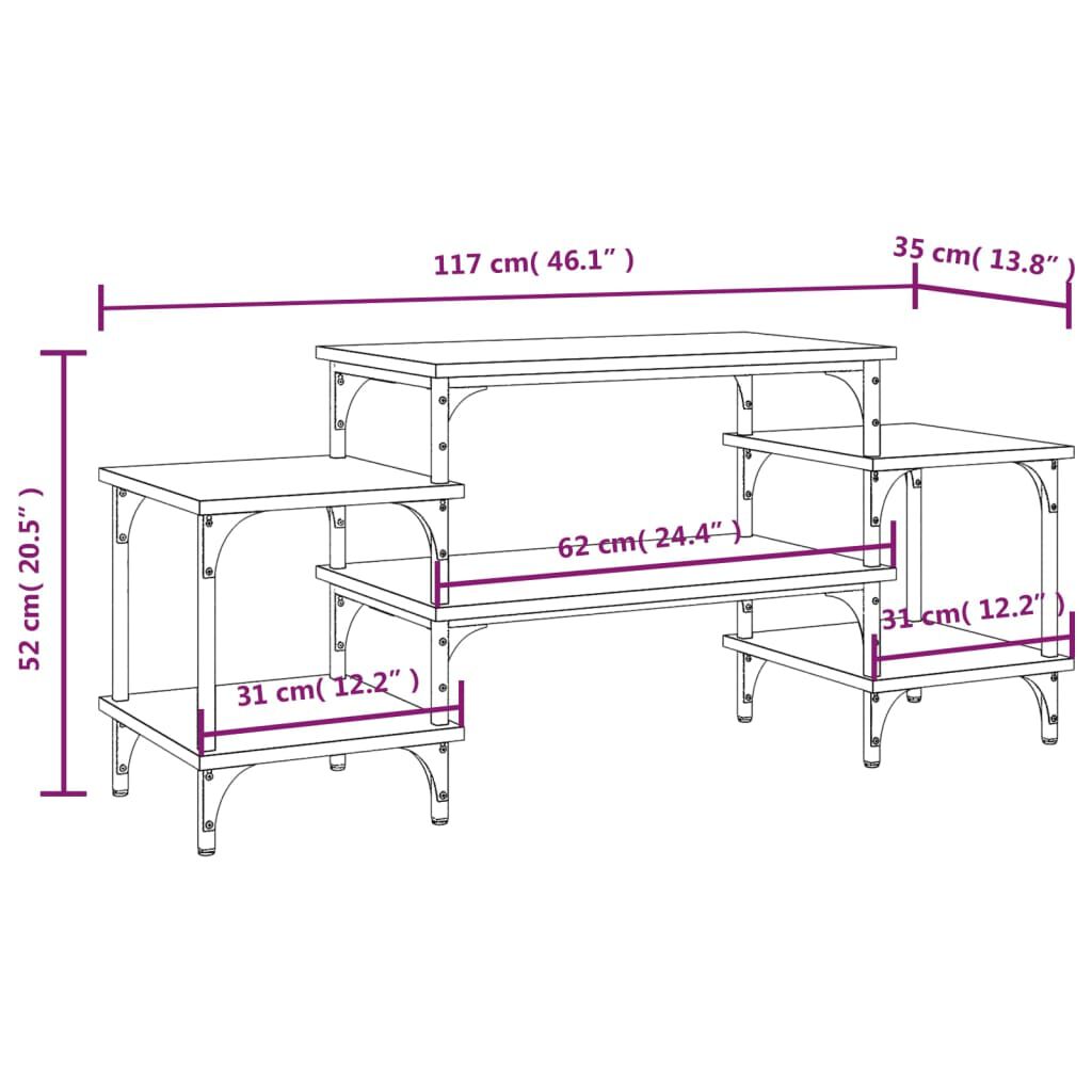 vidaXL Έπιπλο Τηλεόρασης Γκρι Sonoma 117x35x52 εκ. Επεξεργασμένο Ξύλο