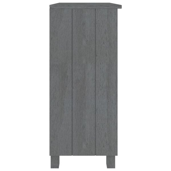 vidaXL Ντουλάπι HAMAR Σκ. Γκρι 85 x 35 x 80 εκ. από Μασίφ Ξύλο Πεύκου