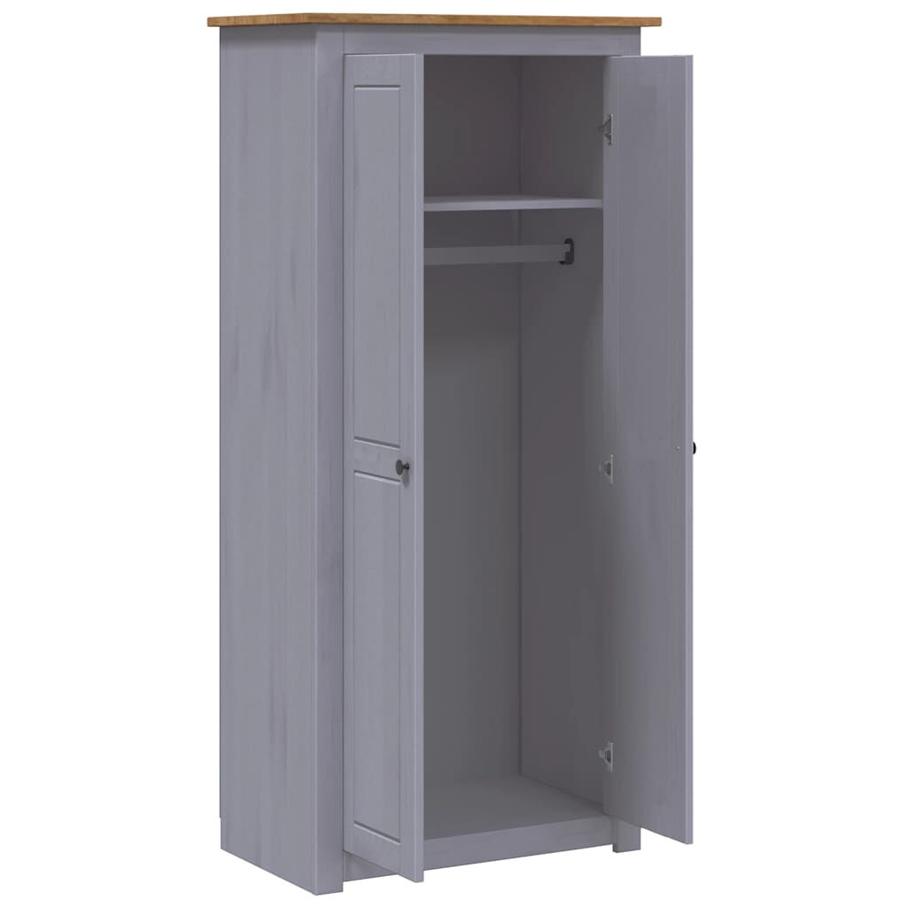 vidaXL Ντουλάπα Γκρι 80 x 50 x 171,5 εκ. από Μασίφ Ξύλο Πεύκου Panama
