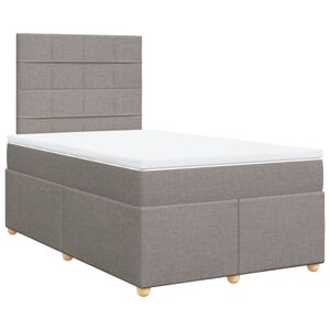 vidaXL Κρεβάτι Boxspring με Στρώμα Taupe 120x190 εκ. Υφασμάτινο