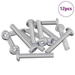 vidaXL &Beta;ί&delta;&alpha; &kappa;&lambda;&epsilon;&iota;&delta;ώ&mu;&alpha;&tau;&omicron;&sigmaf; &Mu;&omicron;&nu;ό&chi;&rho;&omega;&mu;&omicron; 12 pcs &Alpha;&sigma;&eta;&mu;ί M6 x 35 &chi;&iota;&lambda;. &Alpha;&tau;&sigma;ά&lambda;&iota;