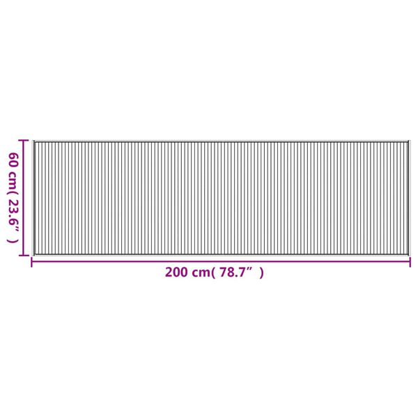 vidaXL Χαλί Ορθογώνιο Καφέ 60 x 200 εκ. Μπαμπού
